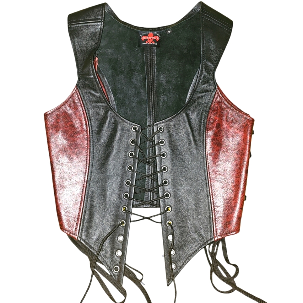 Crimson Chain leather works vest S
